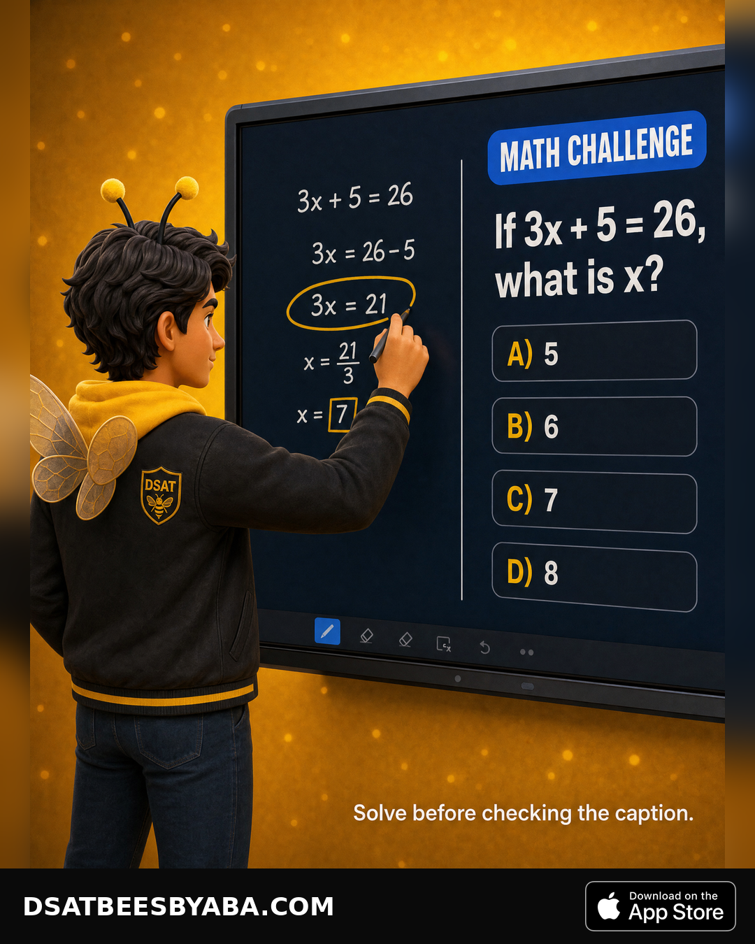 DSAT Bees için Math Challenge görseli