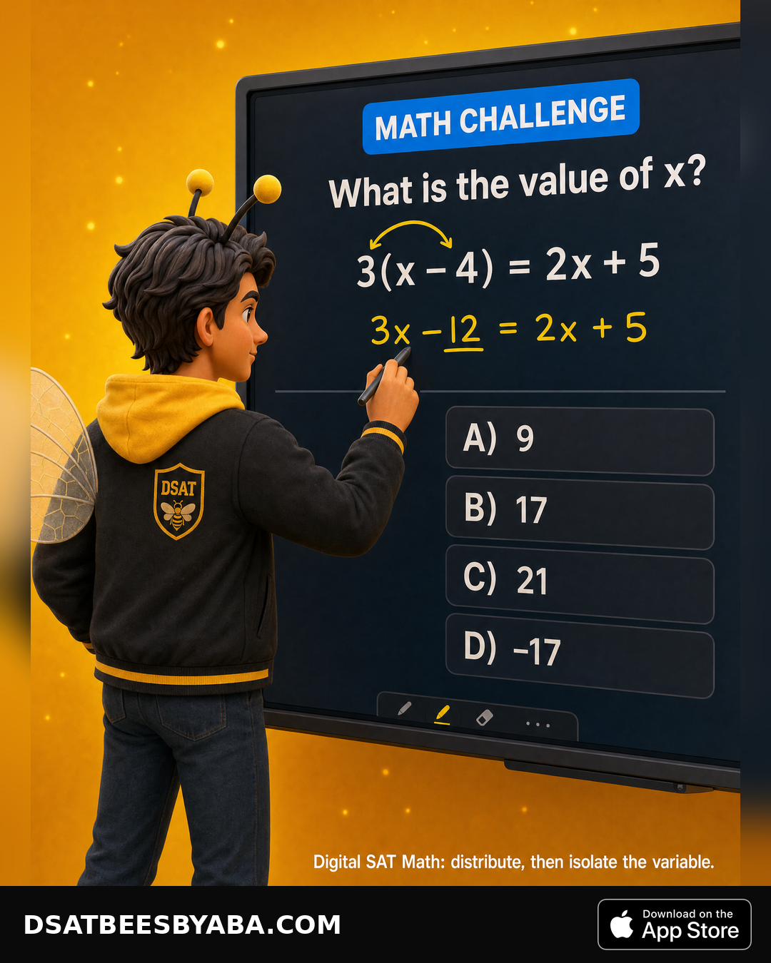 DSAT Bees için Math Challenge görseli